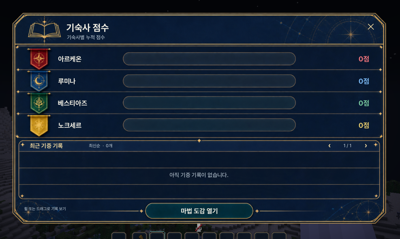기숙사 점수 화면